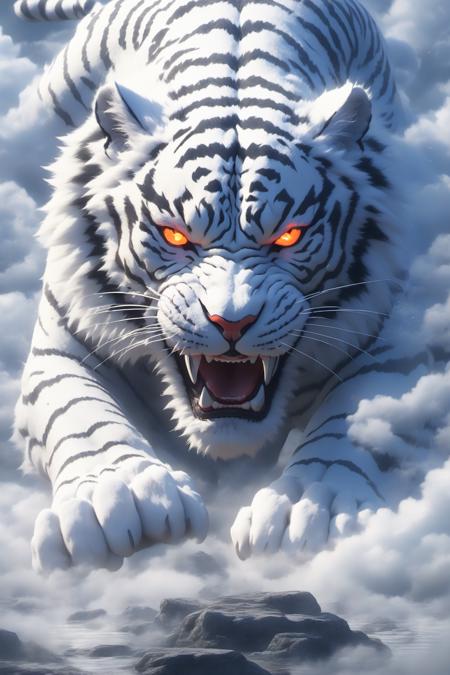 06586-962669396-Hyperrealistic art BJ_Sacred_beast,open_mouth,outdoors,sky,teeth,cloud,orange_eyes,no_humans,glowing,animal,fangs,glowing_eyes,m.png